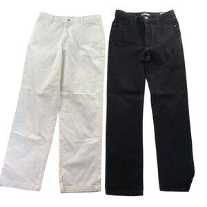 2 Lee Women's Jeans Chino Pants Jeans 12M Lot Of Two Classic Fit Straight Leg Ca
